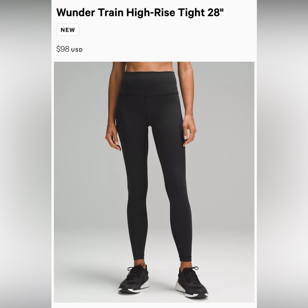 Lululemon Wunder Train HR Tight 28” Black